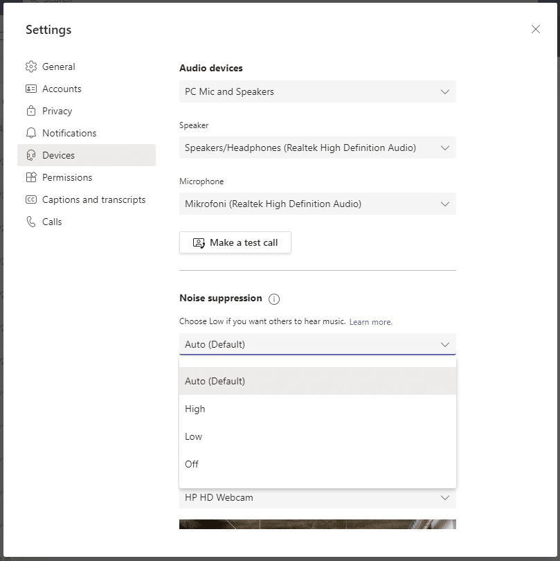 Background noise suppression