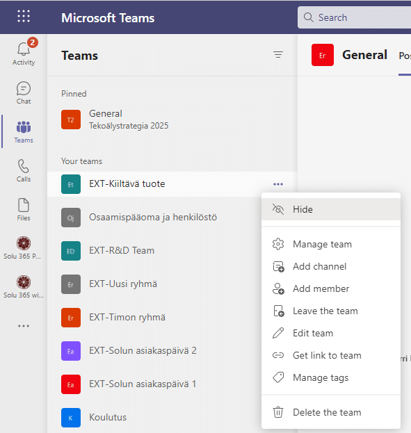 Familiarize yourself with team management functions