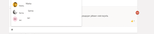 Mentioning the entire team and channel is possible