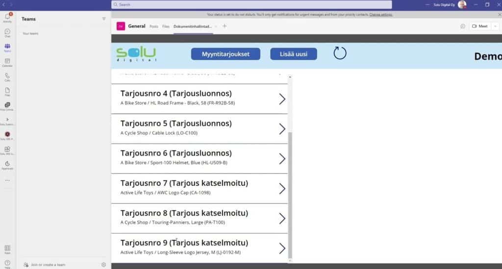 Katselmoinnista vastaavan henkilön hyväksynnän jälkeen ratkaisu päivittää metatietoihin ja tietokantaan tarjouksen tilan katselmoiduksi.