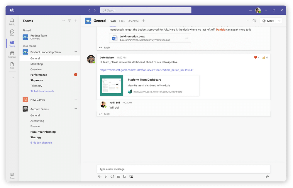 The shared links of the dashboards help communicate the progress of the teams transparently throughout the organization.