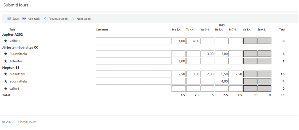 The time tracking tool makes it easy to track working hours with approval cycle and reporting integration features.
