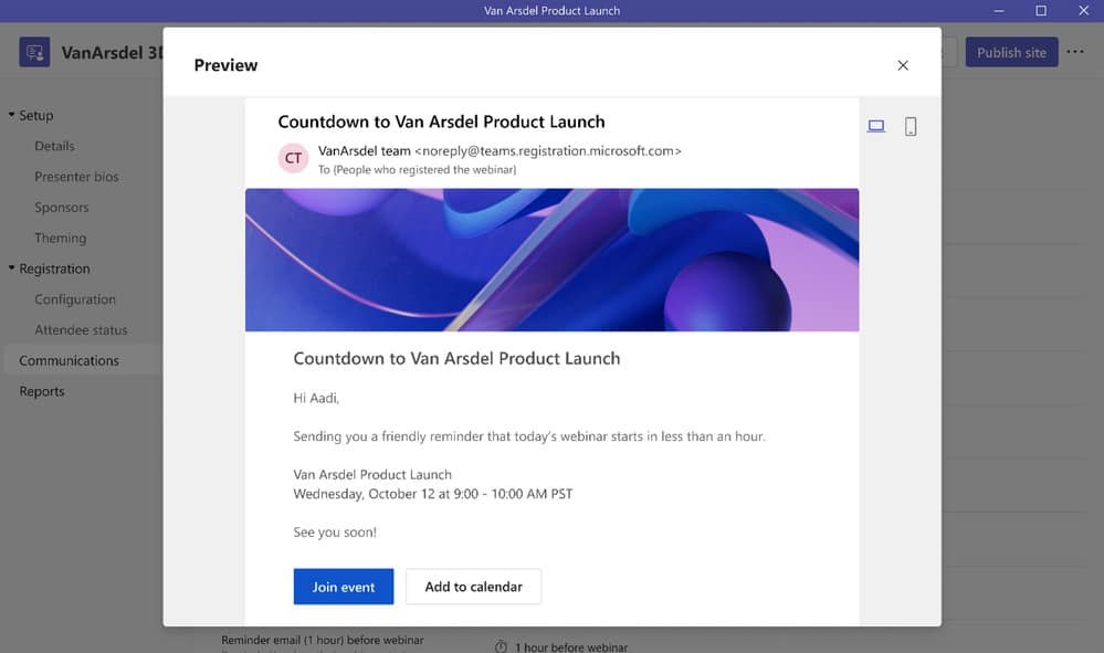 Automaattiset muistutussähköpostit jokaiselle vahvistetulle rekisteröityjälle auttavat varmistamaan, että osallistujat muistavat liittyä webinaariin.