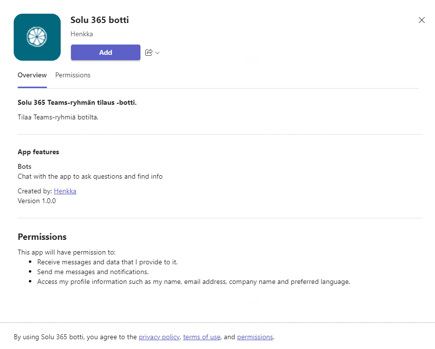 The Solu 365 automation tool helps you create Teams groups according to your organization's predefined settings.