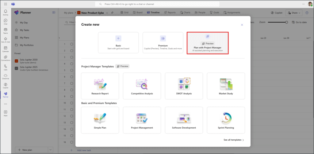 Project Manager Agent uses your information input and adapts to your plans