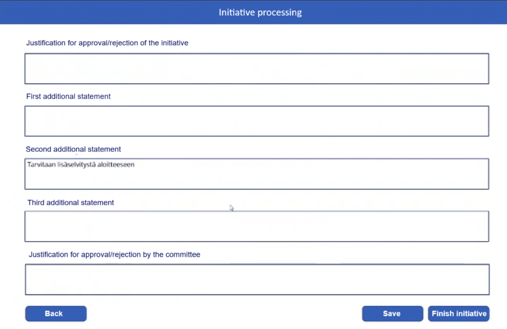 Initiative handler view in Power Apps