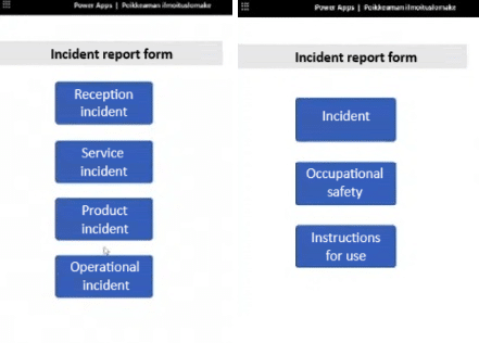 Incident reporting form with Power Apps