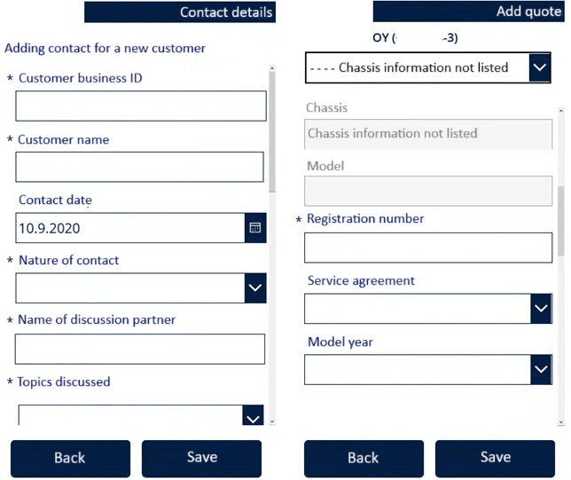 Adding data using a Power Apps form