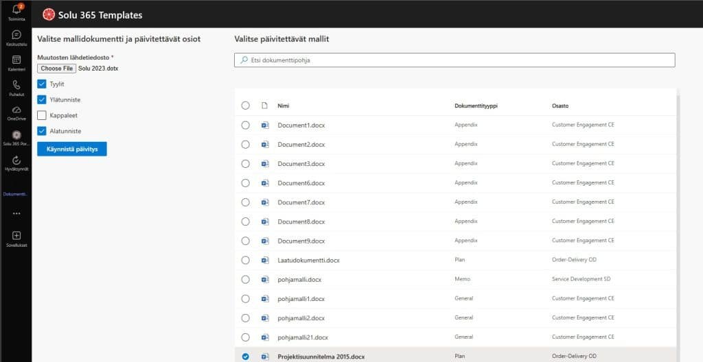Solu 365 Templates service enables you to build document templates according to your organization's specifications, considering applicable standards, metadata structures, and accessibility principles.