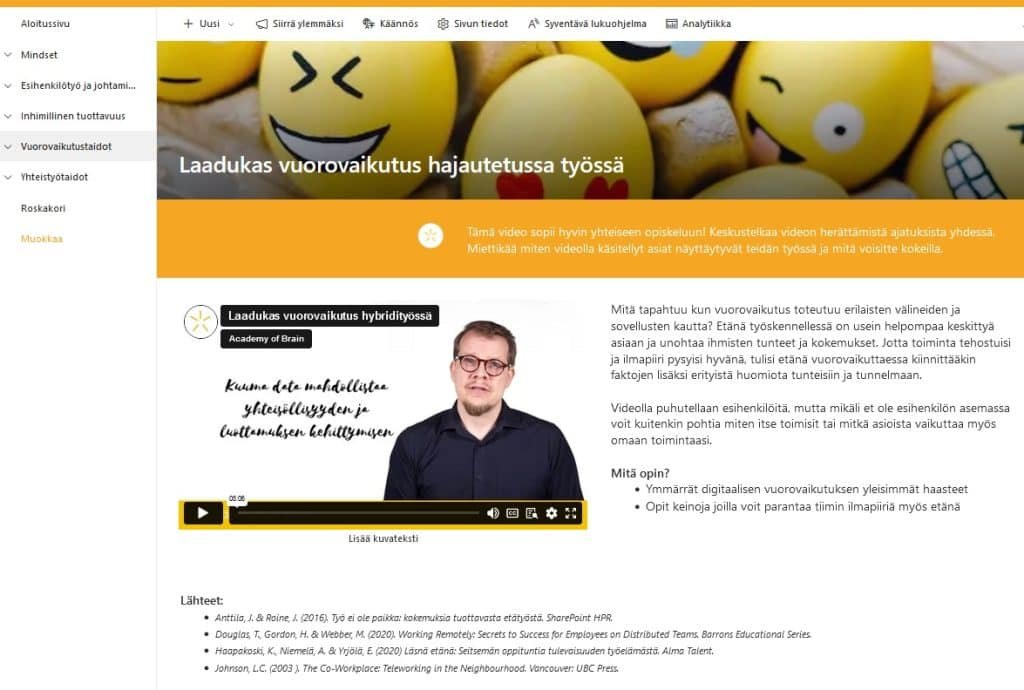 Academy of Brain -mikrokurssit: Laadukas vuorovaikutus hajautetussa työssä